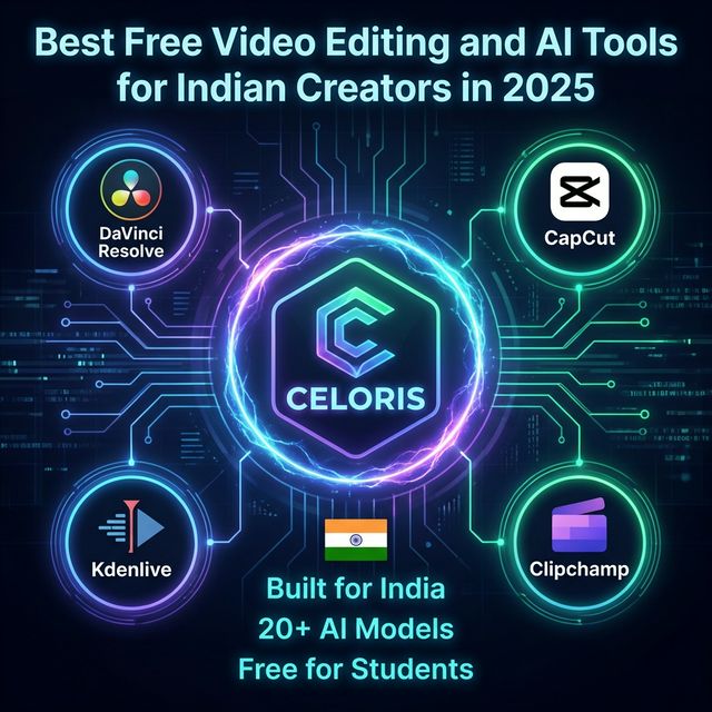 Best Free Video Editing and AI Tools for Indian Creators 2025 Infographic